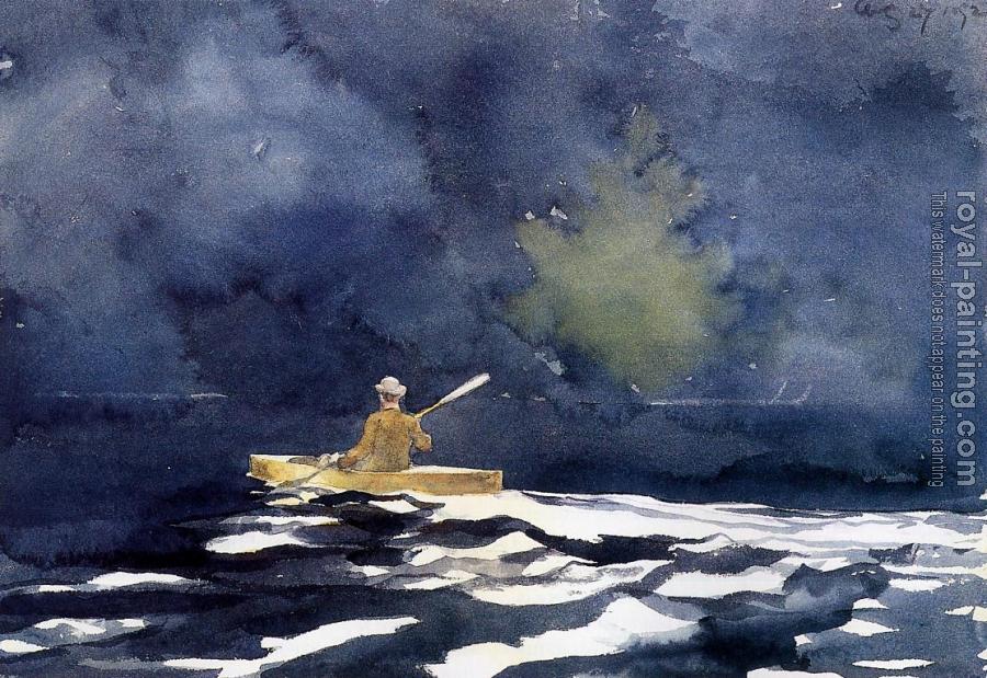 Winslow Homer : Paddling at Dusk